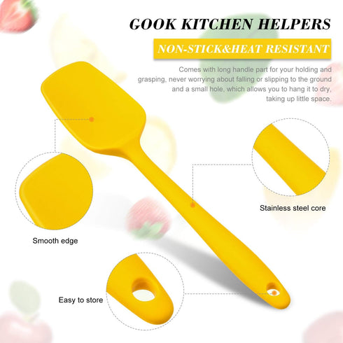 Patelai 7 Pieces Silicone Spatulas, 8.2 Inch Small Rubber Spoon Non Stick Kitchen Tools for Cooking and Baking