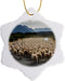 3D Rose A Herd of Sheep Block The Road, Milford Sound, New Zealand Snowflake Ornament, 3"
