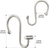 Nickel Shower Curtain Hooks - Rust Proof Decorative Rings for Bathroom, Silver Metal T-Bar Design, Set of 12