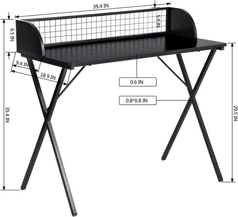 FurnitureR Home Office Desk, 39.4 Inch Small Writing PC Laptop Table for Bedroom