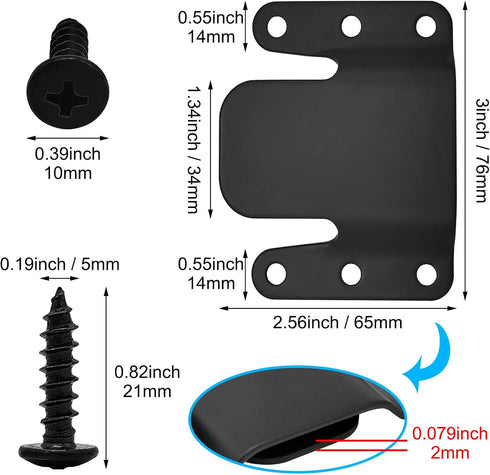 Sectional Couch Metal Connectors, 4 Pcs Universal Sofa Interlocking Furniture Connector with Screws for Loveseat,