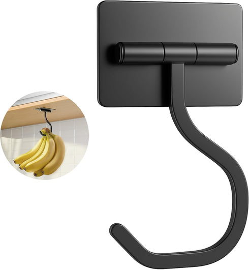 bussdis Banana Hook Under Cabinet - Adhesive Banana Hanger Under Counter, Metal