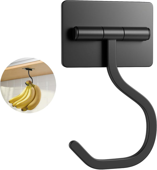 bussdis Banana Hook Under Cabinet - Adhesive Banana Hanger Under Counter, Metal
