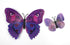 12 Pcs Purple Butterflies Double Wings Refrigerator Magnets, Removable Wall Decal Decoration