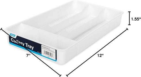 Camco 43508 Cutlery Tray, White, Designed for RV and Compact Kitchen Drawers, Organize Kitchen Flatware