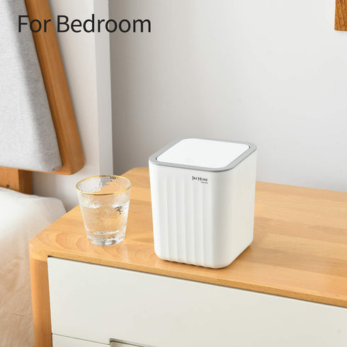 SUBEKYU 0.6 Gal Mini Desktop Trash Can with Lid, Small Square Countertop Garbage Bin for Office and Kitchen
