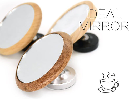 Espresso Lens Reflective Mirror Flow Rate Observation Tool, Wooden Base Magnetic Cafe Machine Accessory for Home Barista