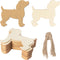 Dog Shape Wooden Blank Ornaments, Unfinished Art for Doghouse Decoration, 20 Pcs for Parties