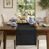 Classic Linen by D'Moksha Black Table Runner 48 Inches, 100% Pure Linen,