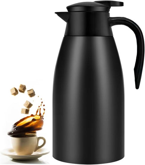 68oz Coffee Carafe Airpot, Insulated Stainless Steel Vacuum Thermal Pot for Coffee, Hot Water, and Tea