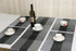 SHACOS Woven Vinyl Table Runner, PVC Table Runner 12 x 71 inch, Ombre Black and Gray, Wipe Clean Indoor Outdoor