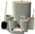 Clara Clark Bathroom Set - Sage Green Bathroom Accessories Set, 6PC Bathroom