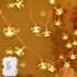 echosari Flower String Lights Battery Operated, 158" Lotus Flower Fairy Lights with Auto Timer 8 Modes, Soft Rubber