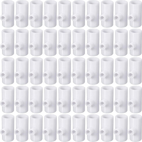 Outus 50 Pack Chicken Waterer PVC Tee Fittings, Fully Automatic Poultry Waterer PVC