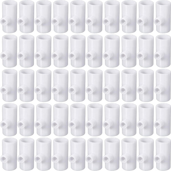 Outus 50 Pack Chicken Waterer PVC Tee Fittings, Fully Automatic Poultry Waterer PVC