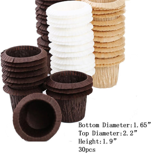 Cupcake Liners Baking Muffin Paper Baking Cups for Weddings, Birthdays, Baby Showers (Brown 30pcs) by SK
