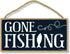 Honey Dew Gifts Fishing Decor, Gone Fishing Hanging Wall Decor, Decorative Wood Sign (5 inch by 10 inch)