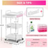 3 2 Goovilla Tier Rolling Utility Cart Organizer with Removable Drawer, Stable and Sturdy White Rolling Storage Carts