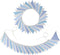 32Ft Cotton Bunting Banner, Blue White Plaid Dot Fabric Triangle Flags for Birthday Wedding Baby Shower Engagement Tea