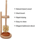 Set, CRAKTH Wood Toilet Brush and Holder Beechwood Toilet Bowl Cleaner Brush for Bathroom, Sisal Bristles Toilet