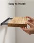 Set 4 15.75" 5.91" 0.98"H AMADA HOMEFURNISHING Floating Shelves, Paulownia Wood Wall Shelves for Living