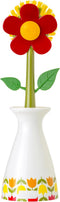 Vigar Flower Power Dish Brush with Vase Brush Holder, Dish Brush with