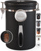 Veken Coffee Canister with Window, Airtight Stainless Steel Storage Container for Coffee, Beans, and Tea