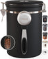 Veken Coffee Canister with Window, Airtight Stainless Steel Storage Container for Coffee, Beans, and Tea