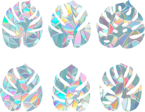 GORGECRAFT 6x7 Inch Leaf Window Clings, Static Rainbow Window Stickers, Anti-Collision Glass Decals for Decor