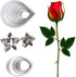 18pcs Gumpaste Flower Mold - Austin Rose Petal Calyx Leaf Cutter Set, Sugarcraft Fondant Modelling Tools for Cake