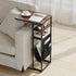 28"(H) 3-Tier C Shaped End Table C Table with Storage Bag, Under Couch Table C-Shaped End Table with Storage Shelves