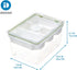 IDESIGN Large Tall Clear Produce Storage Bin with 3 Movable Dividers, The Fresh Collection – 7.85” L x 10.5” W