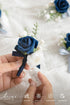 Ling's Moment 6pcs Boutonniere for Men, Artificial Flowers for Wedding Decor/Prom/Homecoming, Navy Blue