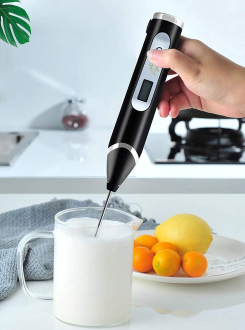 Handheld Milk Frother, USB Rechargeable, Adjustable 3 Speeds, Mini Blender Drink Mixer for Coffee, Hot Chocolate
