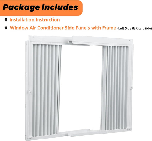 GCGOODS Window Air Conditioner Side Panels with Frame, Adjustable Kit for 8,000 BTU Units