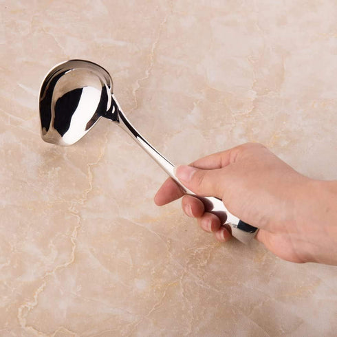 IMEEA Small Sauce Ladle with Pouring Spout, 18/10 Stainless Steel Sauce Drizzle Spoon - 7inch