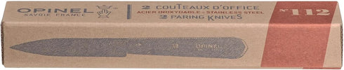 Opinel No. 112 Paring Knives 2 Piece Set, Sandvik 12C27 Steel, Beechwood Handles, Made in France