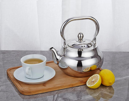SANQIAHOME Stainless Steel Teapot with Removable Infuser, 71 oz (2000ml) Thickened Stovetop Tea Maker