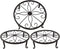TYz Metal Potted Plant Stand Set of 3 (Black)