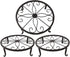 TYz Metal Potted Plant Stand Set of 3 (Black)