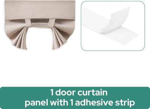 HOMEIDEAS 100% Natural Linen Blackout French Door Curtains, 26 X 40 Inch Room Darkening Curtains (1 Panel)