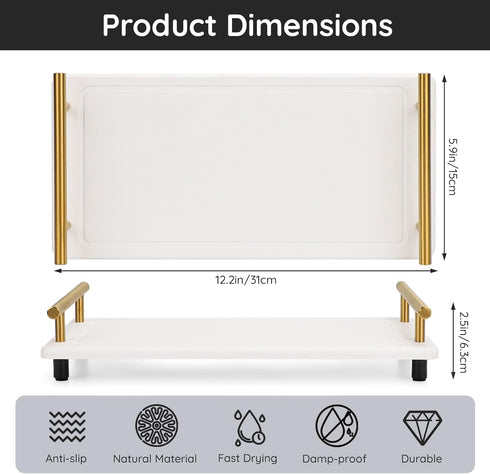 Segbeauty Water Absorbing Stone Tray for Countertop, Fast Drying Diatomaceous Earth Tray for Kitchen, Bathroom