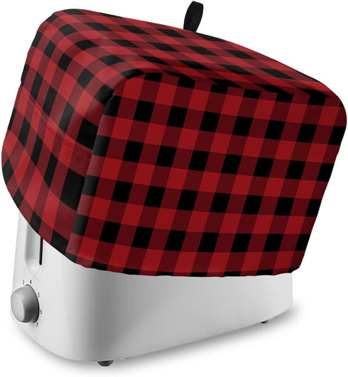 Merry Christmas Toaster Cover 2 Slice, Red and Black Buffalo Plaid Toaster Oven Cover