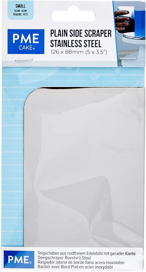 PME Plain Stainless Steel Side Scraper for Cake Decorating, 5 x 3.5-inches