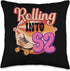 In-line Skates Towards 1974 Rolling Into 52 Throw Pillow, 16x16, Multicolor