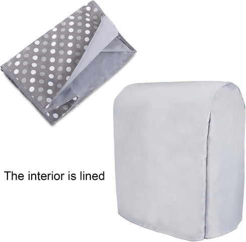 Luxja Dust Cover for 4.5-Quart and 5-Quart Stand Mixer, Cloth Cover with Pockets, Gray Dots
