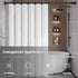 Adhesive Shower Curtain Rod Holder, 4 Pcs Tension Rod Holders, Transparent Wall Mount Holder for Shower Curtain