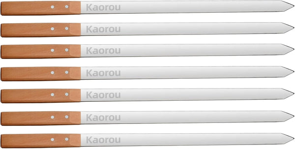kaorou Kabob Skewers 23 Inch Long,1 Inch Wide Heavy Duty Stainless Steel with