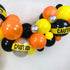 74 Pack 12Inch 5Inch Set Quarantine Balloon Garland & Arch Kit, Black, Orange, Yellow, Silver Latex Balloons Strip
