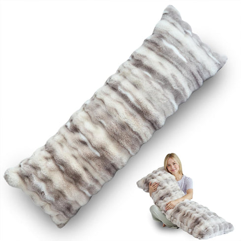 OMEO Winter Fluffy Full Body Pillow Memory Foam Pregnancy Pillow, Nursing Pillow